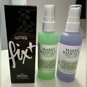 MAC fix+ prep&prime and 2 Mario badescu facial sprays